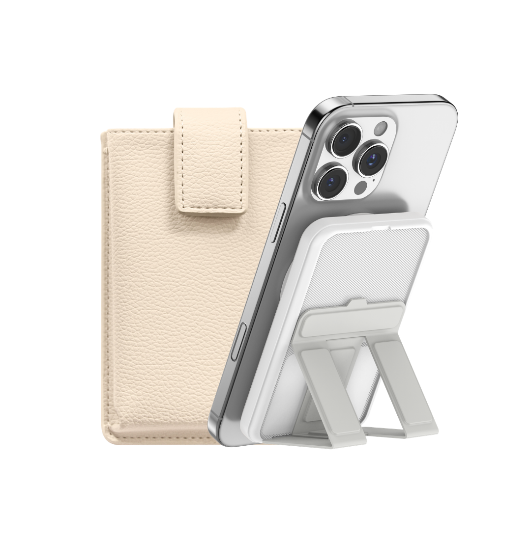 On The Go Pack, Zap Pad with the Crème Beige PU Leather Travel Case